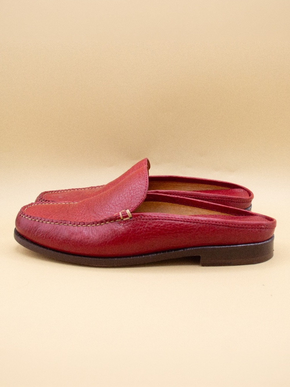 Cole Haan Red Leather Loafer Clog Shoes F5927 Women's Size 7.5 B